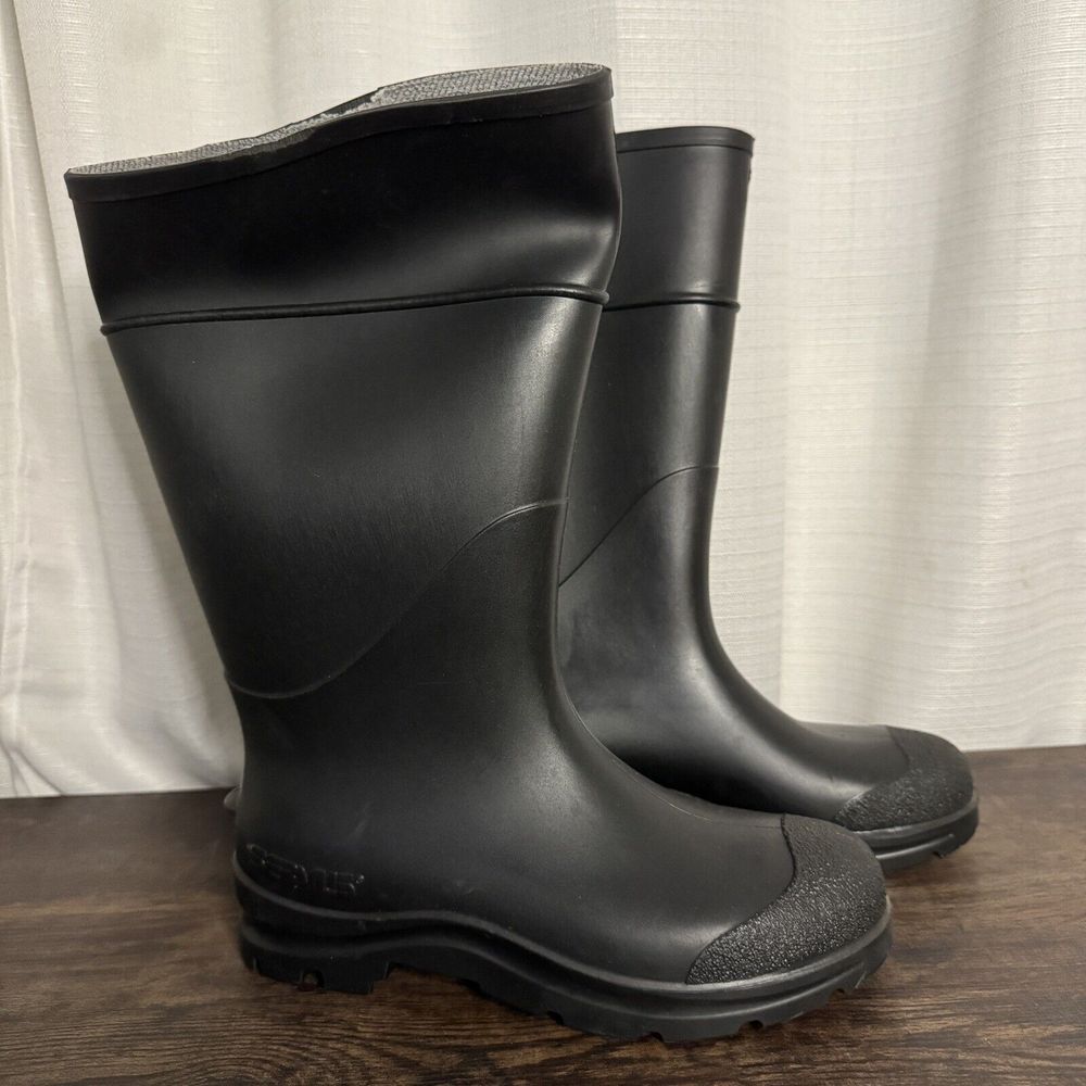 SERVUS Rubber Waterproof PVC Work Boots Plain Soft Toe Men 7 Wmn 9 - Picture 2 of 7